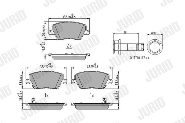 Brake Pad Set, disc brake JURID 573626J