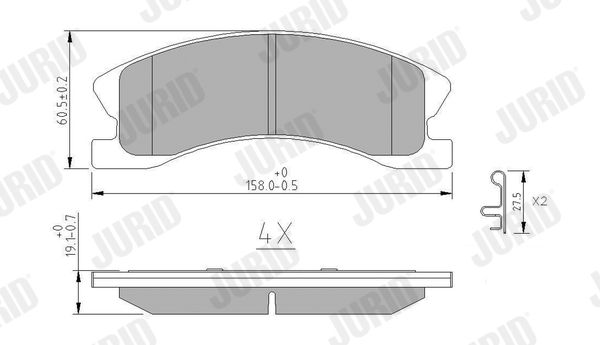 Brake Pad Set, disc brake JURID 573636J