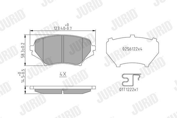 Brake Pad Set, disc brake JURID 573639J