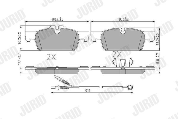 Brake Pad Set, disc brake JURID 573647J