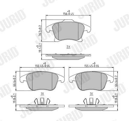 Brake Pad Set, disc brake JURID 573674J