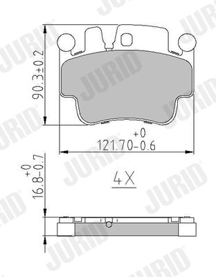 Brake Pad Set, disc brake JURID 573725J