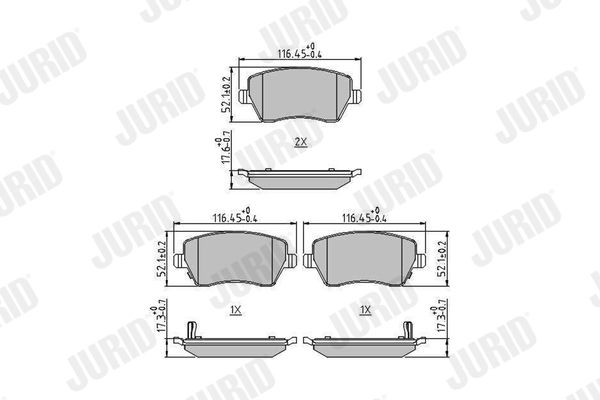 Brake Pad Set, disc brake JURID 573770J