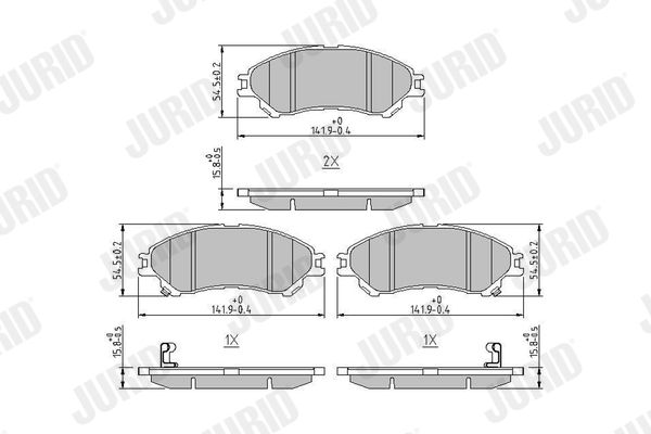 Brake Pad Set, disc brake JURID 573777J