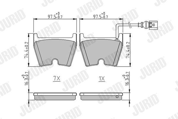 Brake Pad Set, disc brake JURID 573809J