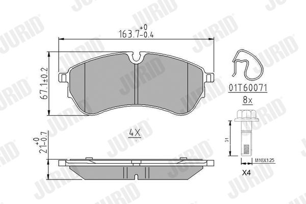 Brake Pad Set, disc brake JURID 573831J