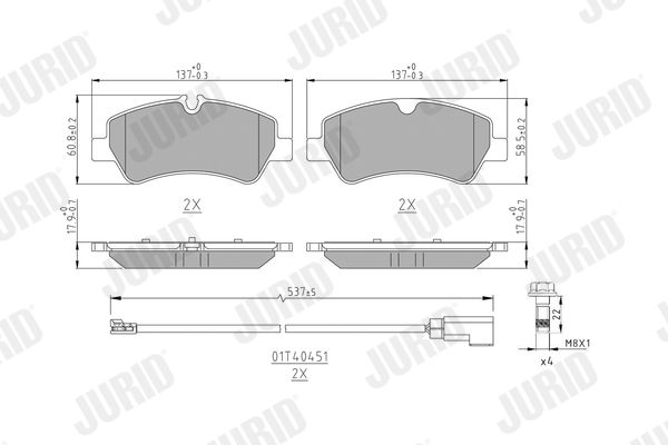 Brake Pad Set, disc brake JURID 573835J