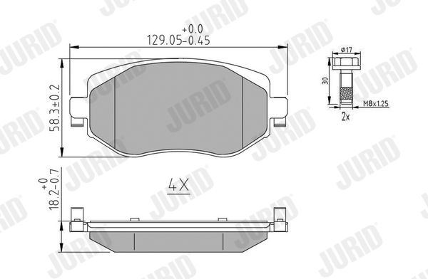 Brake Pad Set, disc brake JURID 573842J