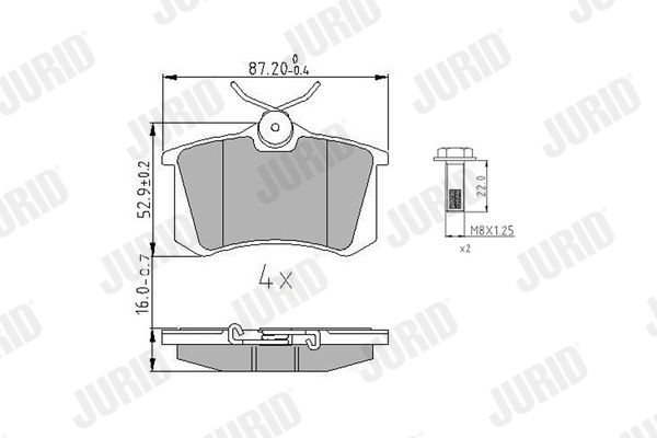 Brake Pad Set, disc brake JURID 573847J