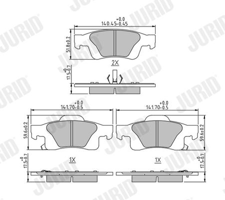 Brake Pad Set, disc brake JURID 573860J