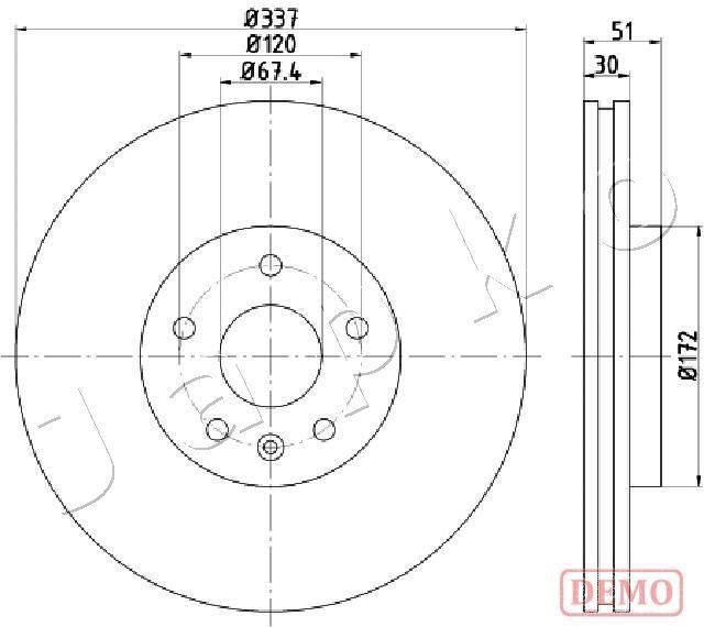 Brake Disc JAPKO 610323C