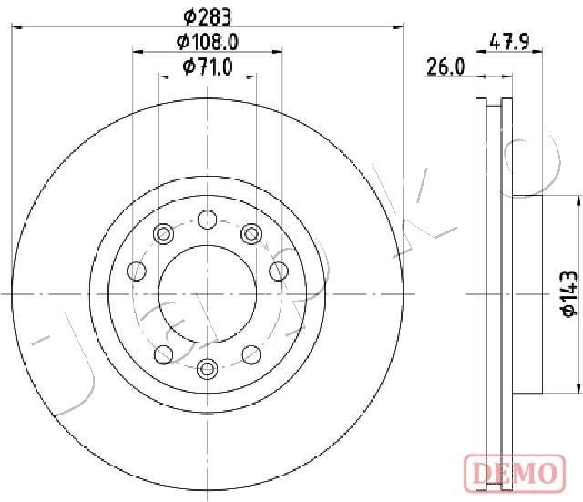 Brake Disc JAPKO 600637C