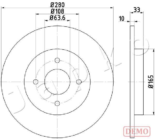 Brake Disc JAPKO 610304C