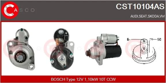 Starteris CASCO - ALTERNATORY I ROZRUSZNIKI CST10104AS