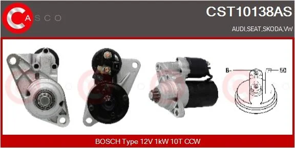 Starteris CASCO - ALTERNATORY I ROZRUSZNIKI CST10138AS