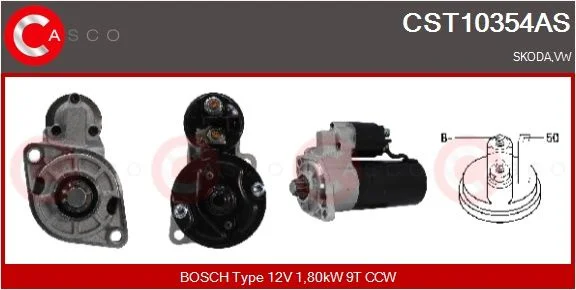 Starteris CASCO - ALTERNATORY I ROZRUSZNIKI CST10354AS