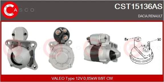 Starteris CASCO - ALTERNATORY I ROZRUSZNIKI CST15136AS