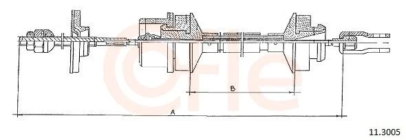 Cable Pull, clutch control cofle 11.3005
