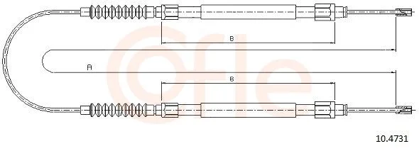 Cable Pull, parking brake COFLE 10.4731