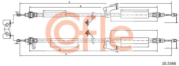 Cable Pull, parking brake COFLE 10.5366