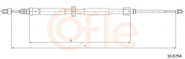 Cable Pull, parking brake COFLE 10.6794