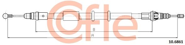 Cable Pull, parking brake COFLE 10.6861