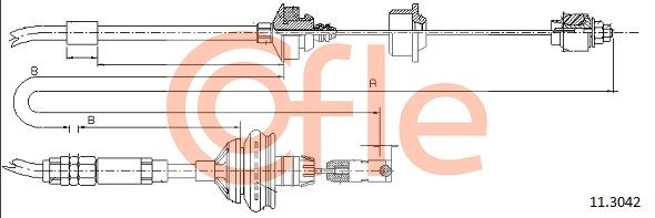 Cable Pull, clutch control COFLE 11.3042