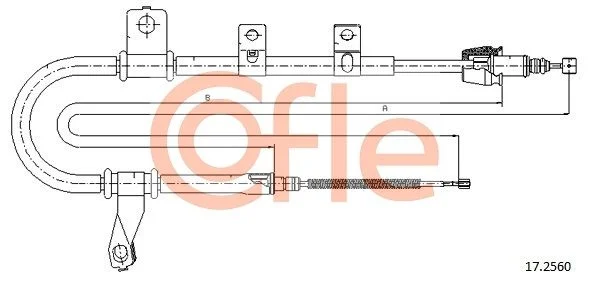 Cable Pull, parking brake COFLE 17.2560