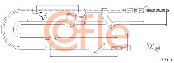 Cable Pull, parking brake COFLE 17.5131