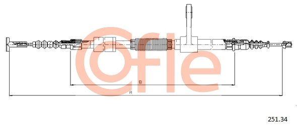 Cable Pull, parking brake COFLE 251.34