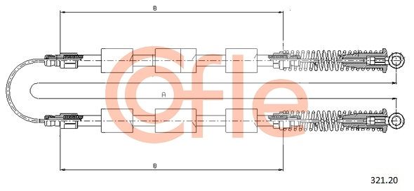 Cable Pull, parking brake COFLE 321.20