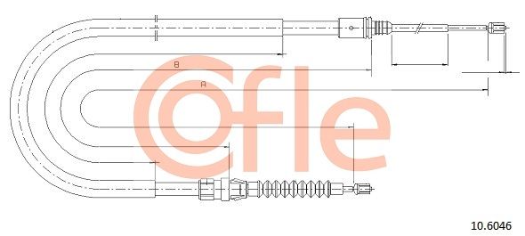 Cable Pull, parking brake COFLE 92.10.6046