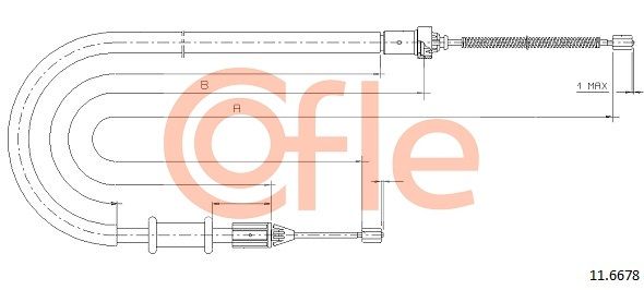 Cable Pull, parking brake COFLE 92.11.6678