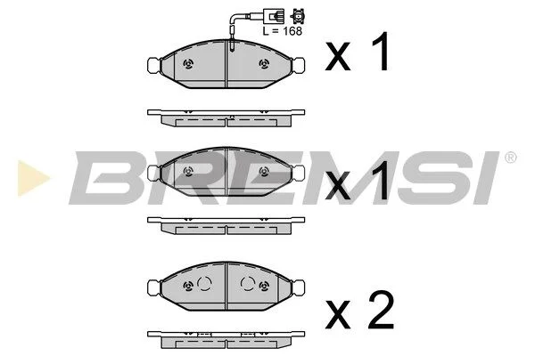 Stabdžių trinkelių rinkinys, diskinis stabdys BREMSI BP4052
