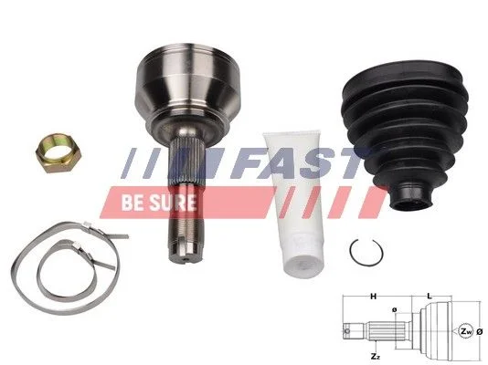 Jungčių komplektas, kardaninis velenas FAST FT25079K