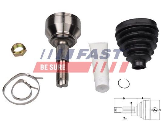 Joint Kit, drive shaft FAST FT25080K