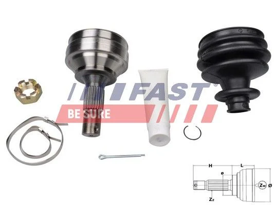 Jungčių komplektas, kardaninis velenas FAST FT25089K