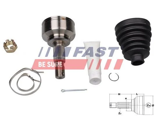 Jungčių komplektas, kardaninis velenas FAST FT25090K