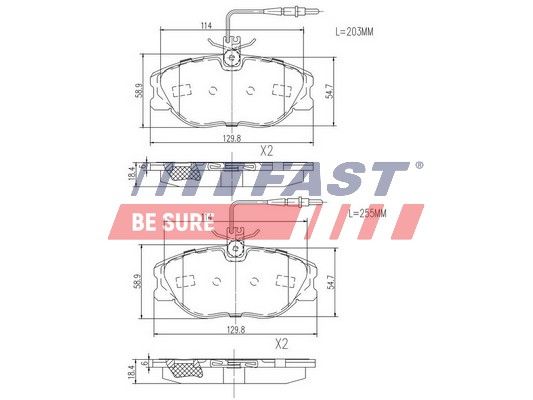 Brake Pad Set, disc brake FAST FT29054