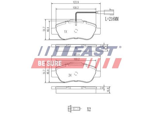 Brake Pad Set, disc brake FAST FT29123