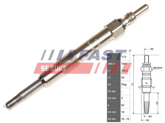 Свічка розжарювання FAST FT82703