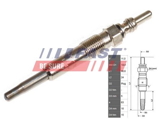 Свічка розжарювання FAST FT82726