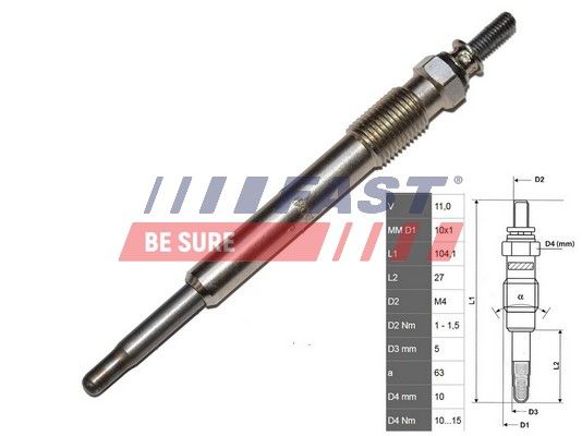 Свічка розжарювання FAST FT82732