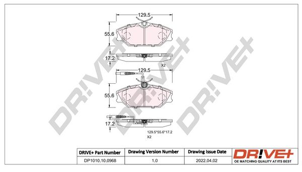 Brake Pad Set, disc brake Dr!ve+ DP1010.10.0968