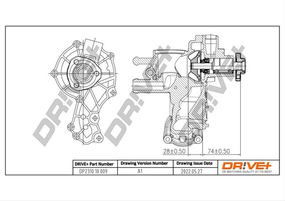 Water Pump, engine cooling Dr!ve+ DP2310.10.009