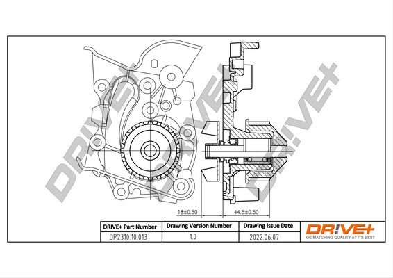 Water Pump, engine cooling Dr!ve+ DP2310.10.013