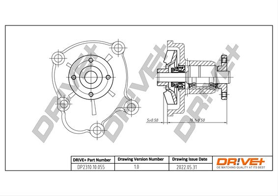 Water Pump, engine cooling Dr!ve+ DP2310.10.055