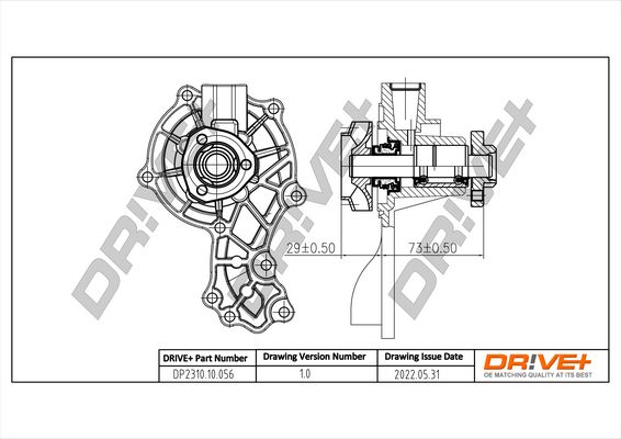 Water Pump, engine cooling Dr!ve+ DP2310.10.056