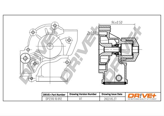 Water Pump, engine cooling Dr!ve+ DP2310.10.092