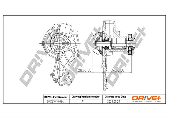 Насос охолоджувальної рідини, охолодження двигуна Dr!ve+ DP2310.10.094